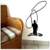 Samunshi Angler Sport Fisher Wall Decal, 31 x 40 cm, Black view 2