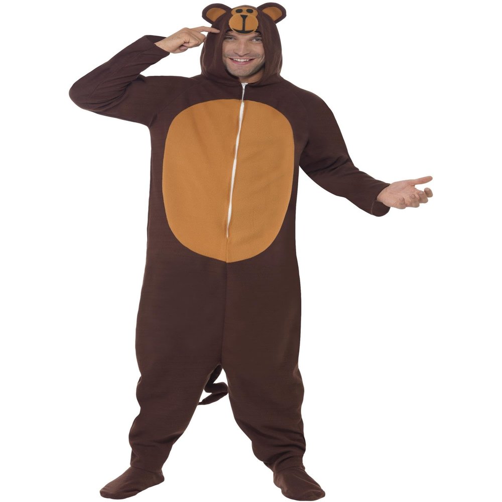 Smiffys Monkey Costume, Hooded All-in-One, Halloween