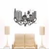 INDIGOS UG Wall Decal, City Skyline e869, Black, 180 x 92 cm, Design 3 view 1