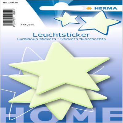HERMA 15020 Glow-in-the-Dark Stars for Kids' Rooms, 3-Pack