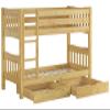 Erst-Holz Solid Pine Bunk Bed 90 x 200 cm with Roll Slats and 2 Storage Boxes view 1