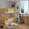 Erst-Holz Solid Pine Bunk Bed 90 x 200 cm with Roll Slats and 2 Storage Boxes view 2