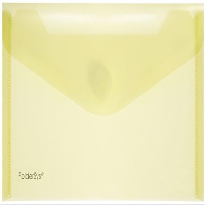 FolderSys 10-Pack DL Document Folders, PP, Yellow Transparent