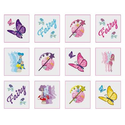 12 Fantasy Fairy and Butterfly Temporary Tattoos