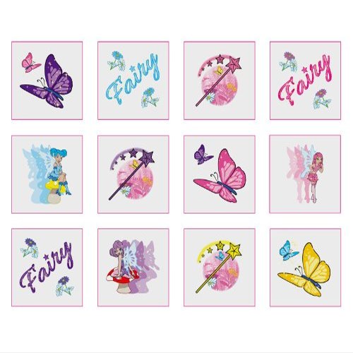12 Fantasy Fairy and Butterfly Temporary Tattoos