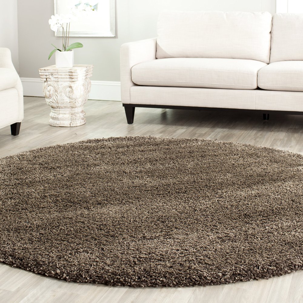 SAFAVIEH California Shag Rug for Living Room, Dining Room, or Bedroom, Mushroom, 201 x 201 cm