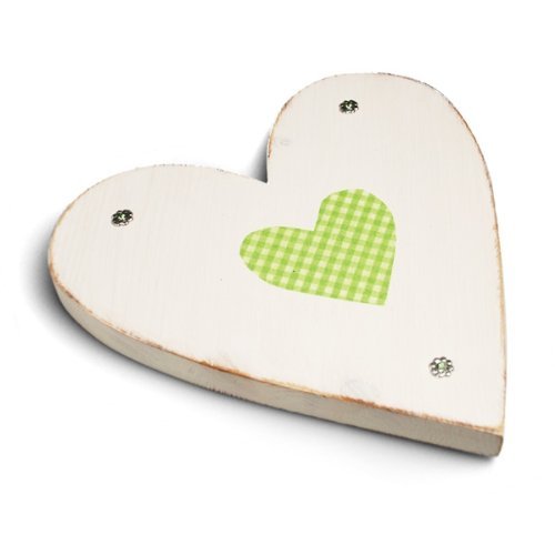 Large Green Wooden Heart “Herzig”