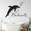 GRAZDesign Dolphin Bathroom Wall Decal, 41 x 30 cm, 073 Dark Gray view 1