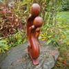 Budawi Loving Couple Wood Sculpture, Hand-Carved Suar Wood Figure, Approx. 40 x 19 x 5 cm view 4