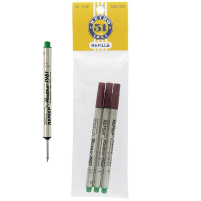 Tornado Rollerball Refills, Green, 3-Pack