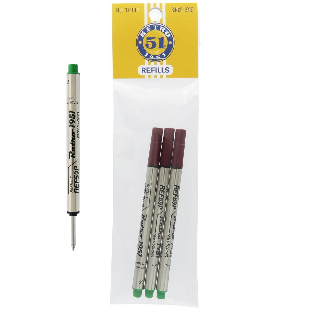 Tornado Rollerball Refills, Green, 3-Pack