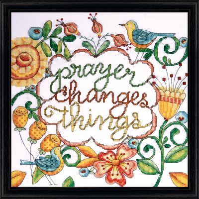 Prayer Cross-Stitch Kit with Counted Pattern