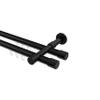 INTERDECO 20 mm Internal-Track Curtain Rod, Double Track, Black, 240 cm view 1