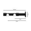 INTERDECO 20 mm Internal-Track Curtain Rod, Double Track, Black, 240 cm view 2