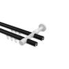 INTERDECO 20 mm Internal-Track Curtain Rod, Double Track, Black, 240 cm view 3