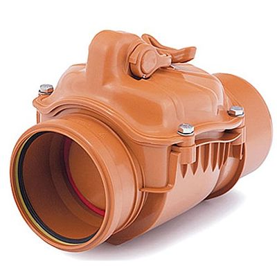 Horizontal PVC Backwater Valve for 110 mm Drain Pipes