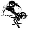 PrimeStick BMX Rider Wall Decal #170C, Brown, 120 x 230 cm (RAL8017) view 3