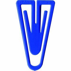 Laurel Brochure Clips, Plastic, 60 mm, 100-Pack, Blue