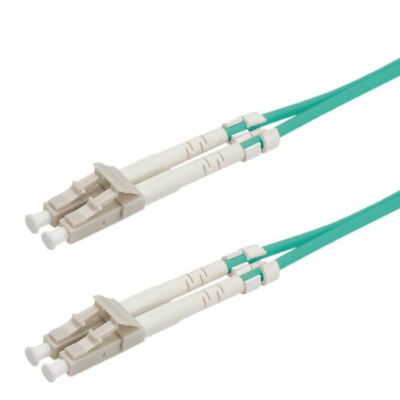 ROLINE OM3 50/125 µm Fiber Optic Cable, LC/LC, Low-Loss Connectors, Turquoise, 0.5 m