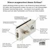 Q Glass Door Hardware Set, Stainless Steel, WC/PZ Lock with 2-Piece Hinges, Inward-Opening view 3