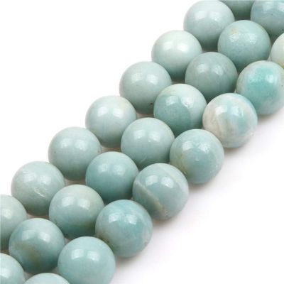 GEM-INSIDE CREATE YOUR OWN FASHION Sweet & Happy Girl's Store 18mm Round Amazonite Gemstone Bead Strand, 15 Inches, Jewelry Making