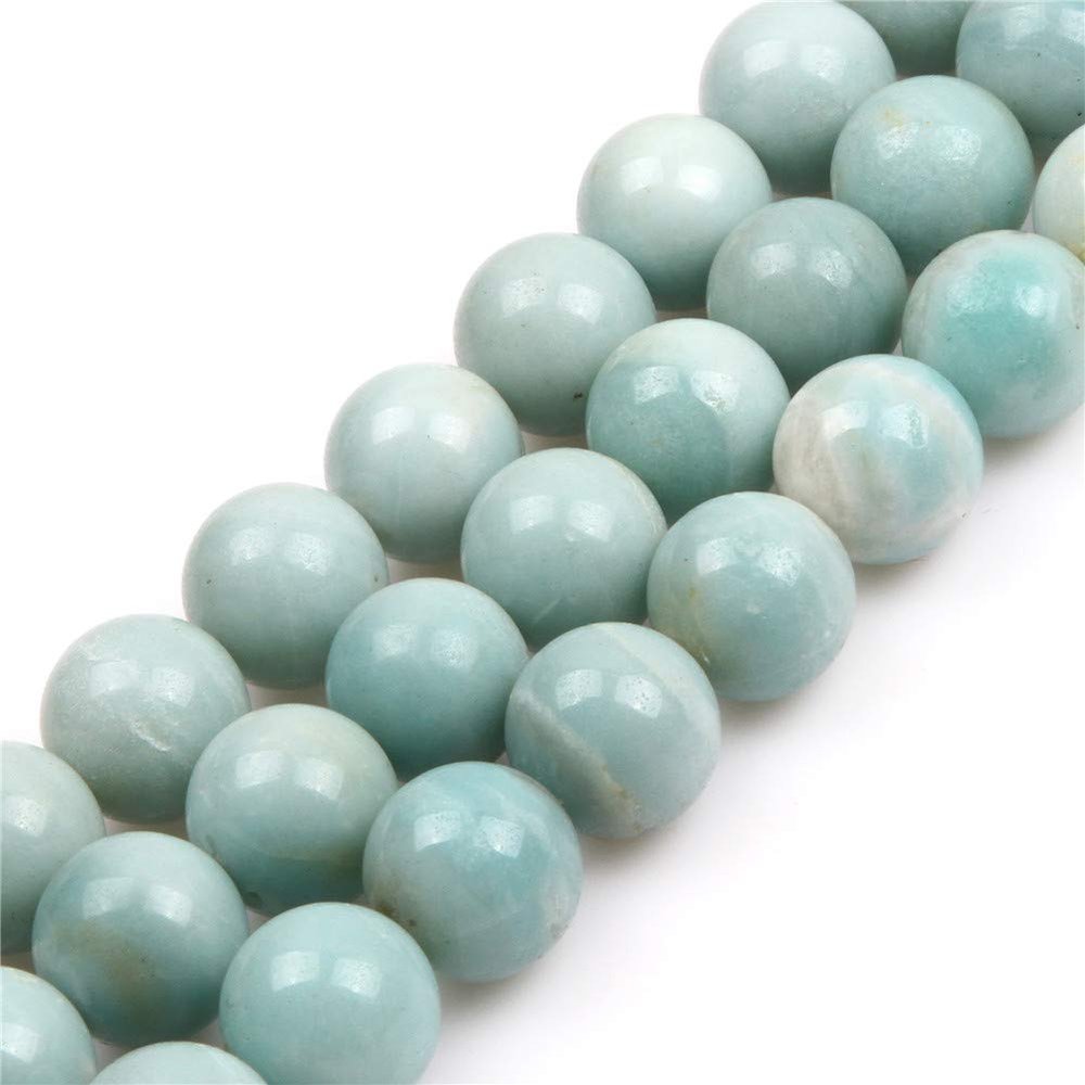 GEM-INSIDE CREATE YOUR OWN FASHION Sweet & Happy Girl's Store 18mm Round Amazonite Gemstone Bead Strand, 15 Inches, Jewelry Making
