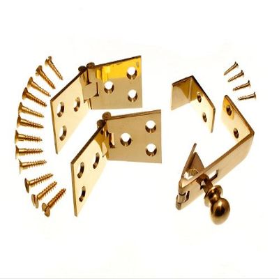 1 x Brass Counter Flap Fittings, 1 1/4 in x 4 in, with Counter and Catch Screws