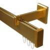 Square Aluminum Interior-Run Curtain Rod in Brass Look, 120 cm Wall Clearance view 1