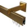 Square Aluminum Interior-Run Curtain Rod in Brass Look, 120 cm Wall Clearance view 2