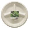 PAPSTAR 50 White “pure” Sugarcane Plates, 3-Compartment, 26 cm, 2 cm view 2
