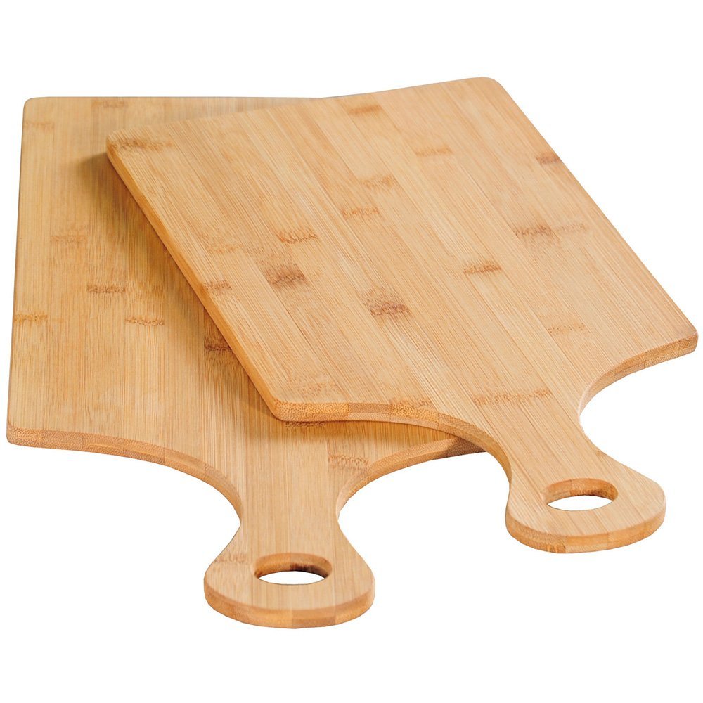 Kesper Meat Cutting Boards, 2-Pack, Bamboo: Small 35 x 16 x 0.8 cm, Large 39 x 20 x 0.8 cm