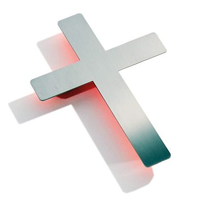 Schnbeck Design Polished Stainless Steel Wall Cross – Orange