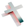 Schnbeck Design Polished Stainless Steel Wall Cross – Orange view 1