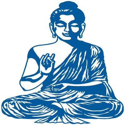 Samunshi Buddha Wall Decal, 37 x 50 cm, Gentian