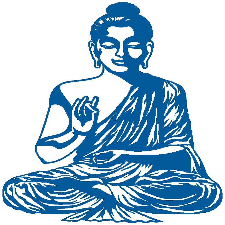 Samunshi Buddha Wall Decal, 37 x 50 cm, Gentian