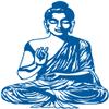 Samunshi Buddha Wall Decal, 37 x 50 cm, Gentian view 1