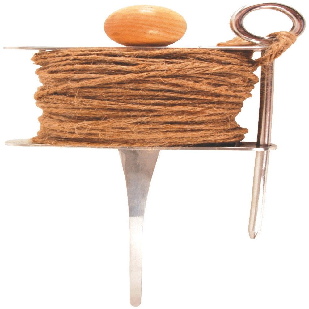 Esschert Design Garden Line Reel with 25 m Jute Cord and Ground Peg