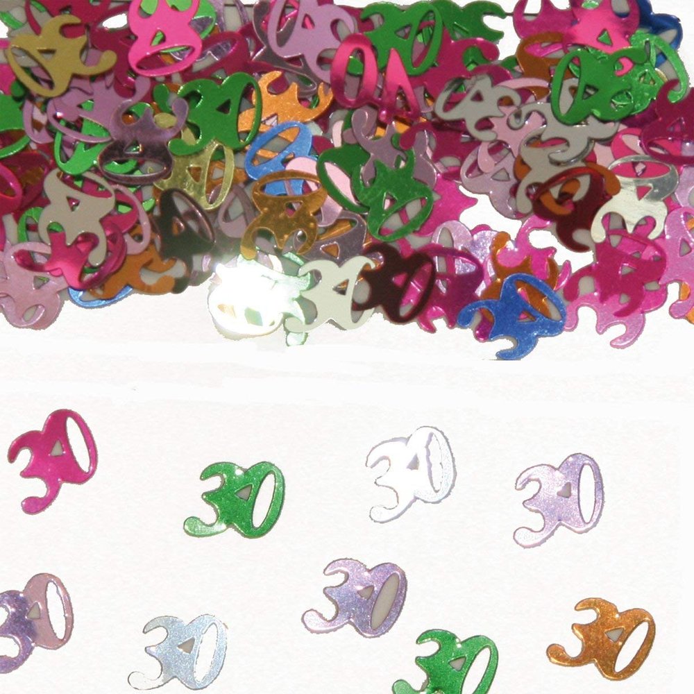 Folat Multicolor Glitter Confetti with Birthday Number 30