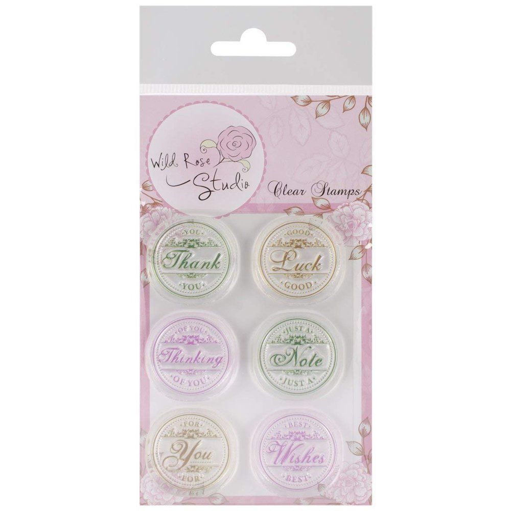 Wild Rose Studio Clear Stamp Set, Circle Greetings
