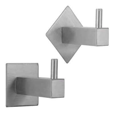 SIRO Penzberg Coat Hook, Plain, Finely Brushed Stainless Steel, 62 mm x 38 mm x 35 mm, 2106-62N1