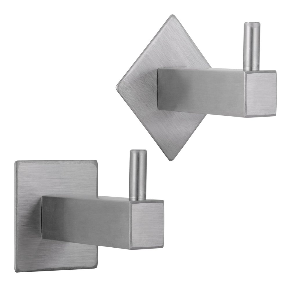 SIRO Penzberg Coat Hook, Plain, Finely Brushed Stainless Steel, 62 mm x 38 mm x 35 mm, 2106-62N1