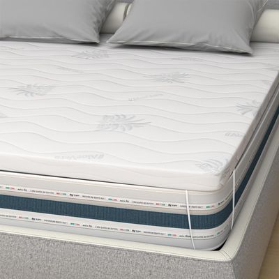 MiaSuite i sogni Italiani Memory Foam Topper 100x190 cm, 3 cm High, Removable Aloe Vera Cover, Medical Device