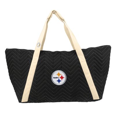 NFL Pittsburgh Steelers Chev-Stitch Weekender Tote, Black, 14" x 28" x 9"