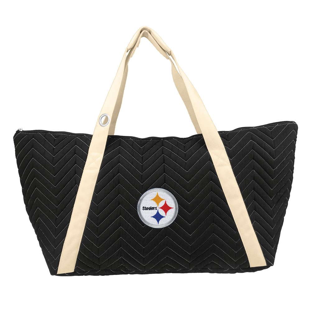 NFL Pittsburgh Steelers Chev-Stitch Weekender Tote, Black, 14" x 28" x 9"