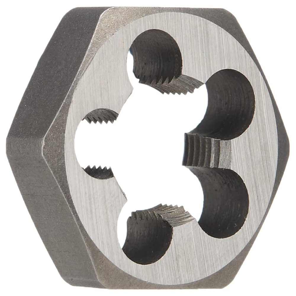 DWT Steel Hex Threading Die, Uncoated Bright Finish, 1/4"–1 1/2", 1/2"–20", 1"
