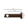 INTERDECO 20 mm Curtain Rod, Metal and Wood, White with Walnut, 200 cm view 2