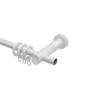 INTERDECO 20 mm Curtain Rod, Metal and Wood, White with Walnut, 200 cm view 3