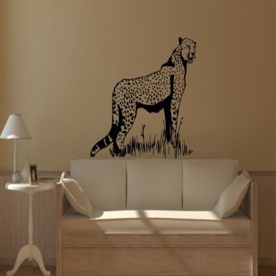 Wandtattooladen Wall Decal – Standing Cheetah, 60 x 51 cm, White