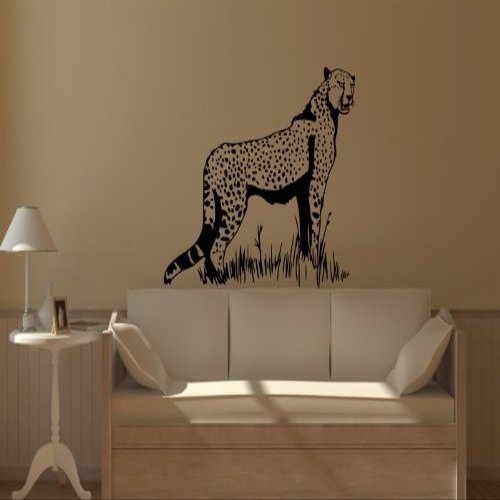 Wandtattooladen Wall Decal – Standing Cheetah, 60 x 51 cm, White