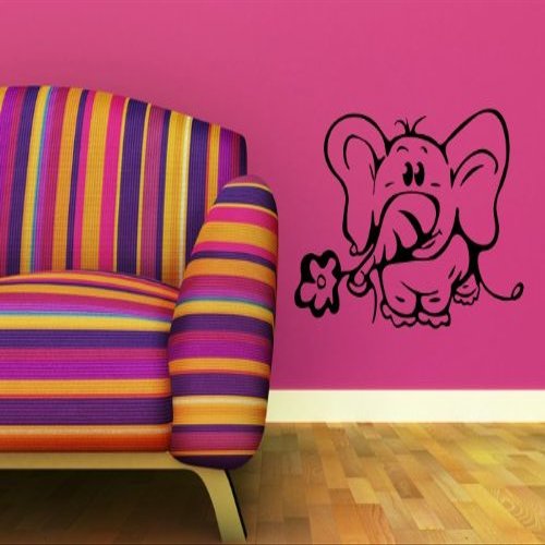 Wandtattooladen Elli Elephant Wall Decal, 60 x 41 cm, Pink